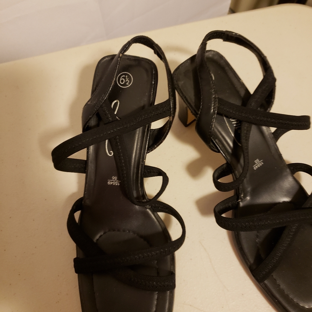 Fiona Black Slip on Sandles